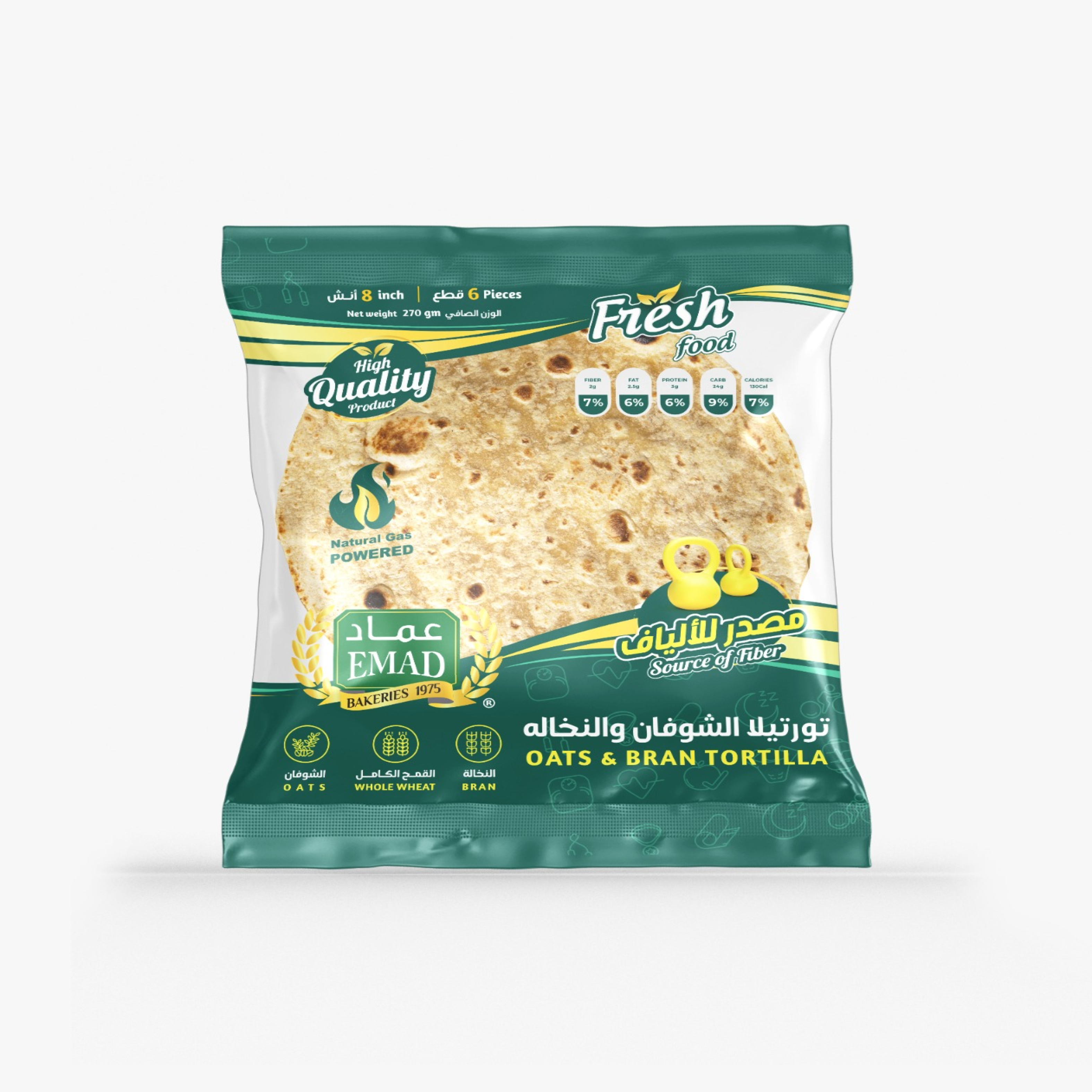 تورتيلا الشوفان والنخالة